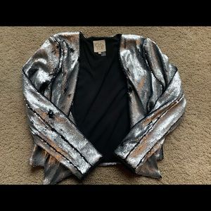 Chaser Sequin Drape front blazer